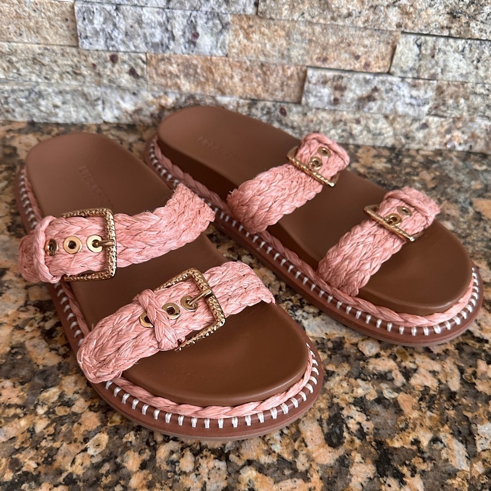 Ulla Johnson Raffia Slides size 38.5